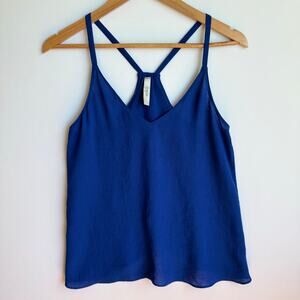Rory Beca Halter Tank Top Made in USA Small Blue Flowy Breezy Summer Blouse